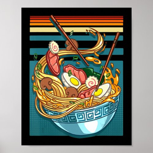 Ramen Style Vintage Anime Japanese Food Gifts Girl Poster