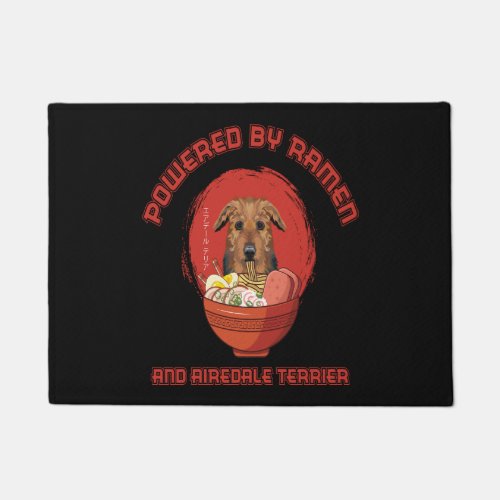 Ramen Sushi Airedale Terrier Dog T_Shirt Doormat