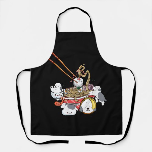 Ramen Sushi Old English Sheepdog Dog Japanese Food Apron