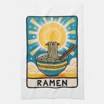 Ramen Tarot Card Humor Ramen Noodles               Kitchen Towel by BoogieMonst at Zazzle