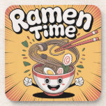 Ramen Time – Cute Cartoon Ramen Bowl Beverage Coaster