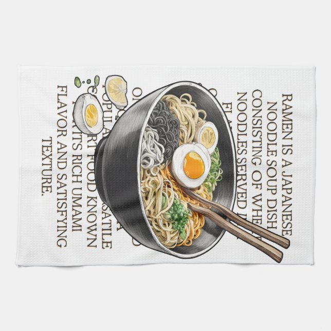 Ramen vintage sketch by CallisC Arts ⭐⭐⭐⭐⭐ Kitchen Towel (Horizontal)