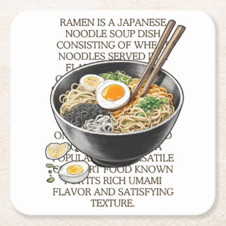 Ramen vintage sketch by CallisC Arts ⭐⭐⭐⭐⭐ Square Paper Coaster
