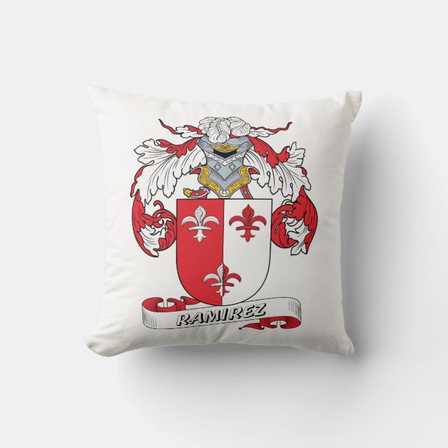 Ramirez Family Crest Throw Pillow (Front)