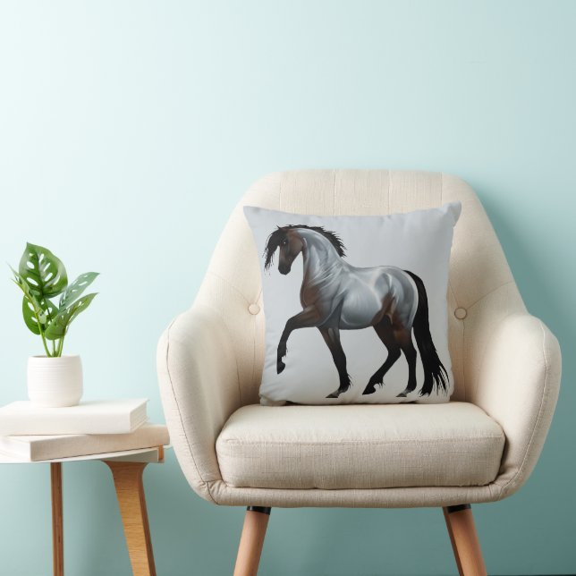 Ramirez - Spanish horse, running -  Throw Pillow (Chair)