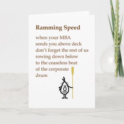 Ramming Speed _ a funny MBA congratulations Card
