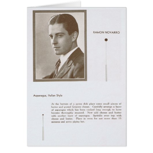Ramon Novarro Recipe Cards (Front)