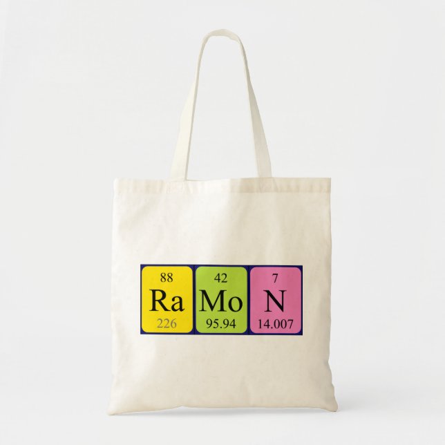 Ramon periodic table name tote bag (Front)
