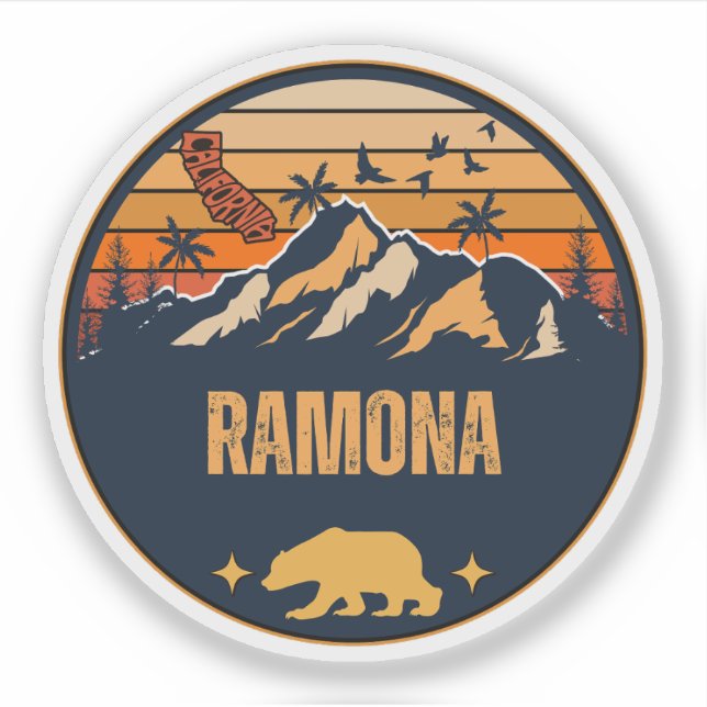 Ramona, California Sticker (Front)
