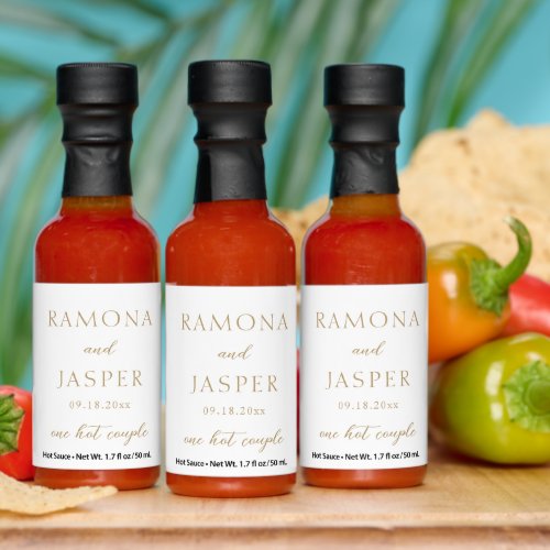 Ramona Gold Minimal Elegant Wedding Hot Sauces