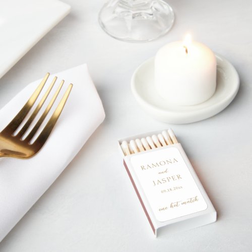 Ramona Gold Minimal Elegant Wedding Matchboxes