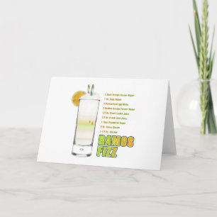 Ramos Gin Fizz Cocktail Recipe Art Card