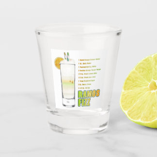 Ramos Gin Fizz Cocktail Recipe Art Shot Glass
