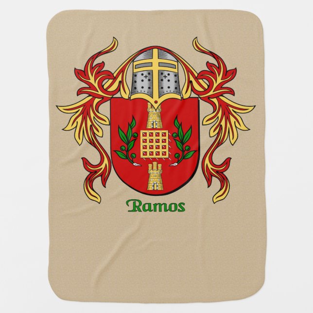 Ramos Heraldic Shield and Mantling Swaddle Blanket (Front)