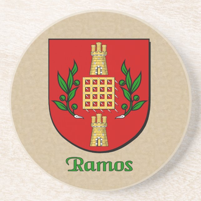 Ramos Heraldic Shield Drink Coaster (Front)
