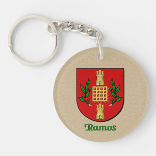 Ramos Historical Shield with Flag of Mexico Keychain