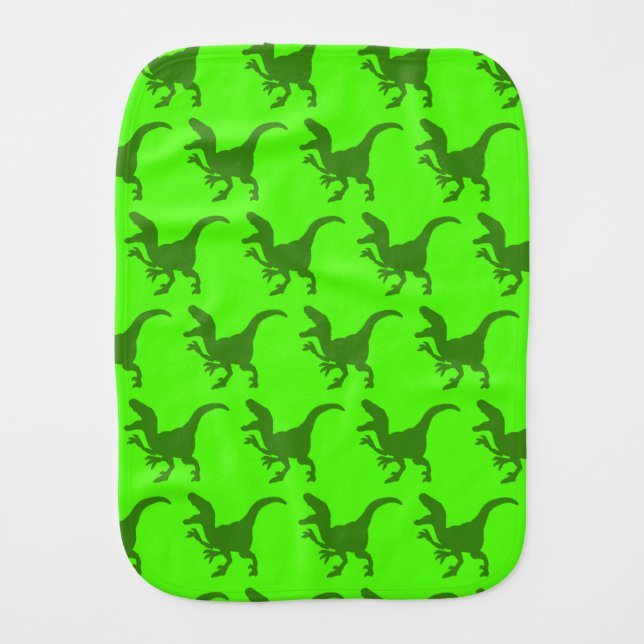 Rampaging Dinosaurs Baby Burp Cloth (Front)