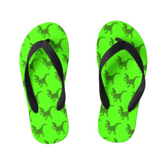 Rampaging Dinosaurs  Kid's Flip Flops