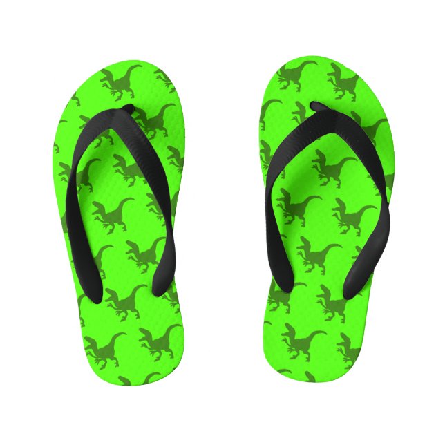 Rampaging Dinosaurs  Kid's Flip Flops (Footbed)