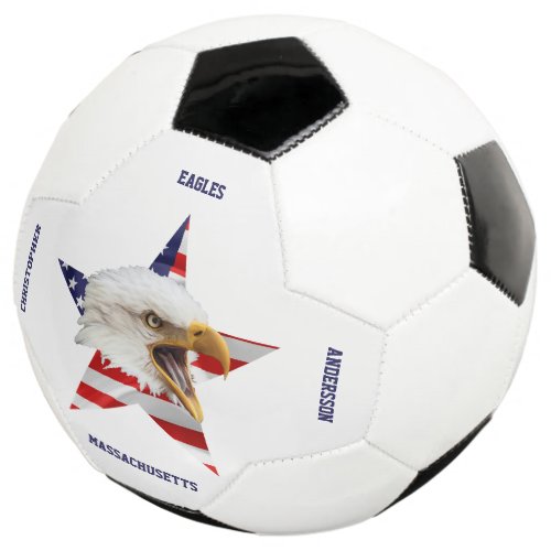 Rampant Bald Eagle The American Flag Star Soccer Ball