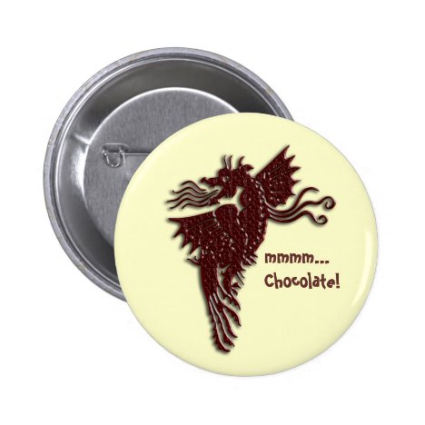 Rampant Chocolate Dragon badge Pinback Button