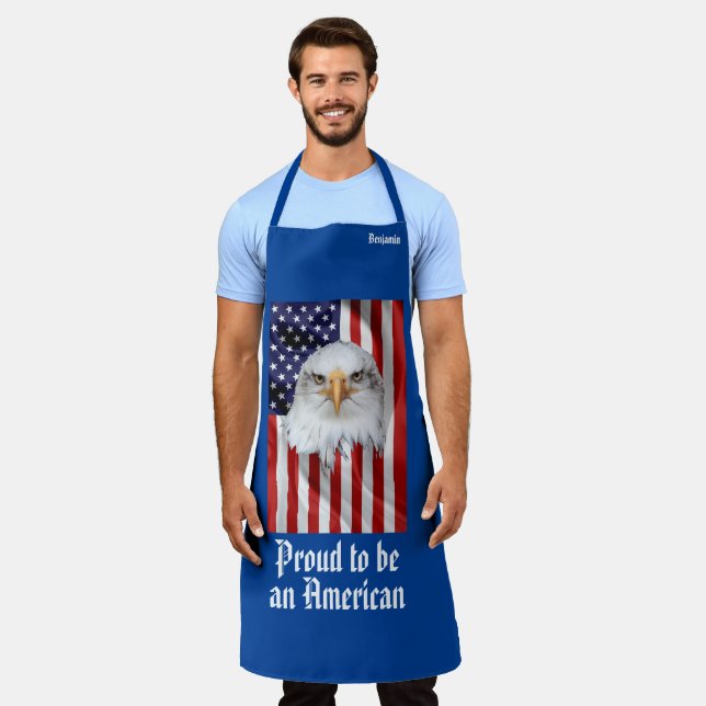 Rampant Eagle, The American Flag, Patriotic Apron (Worn)