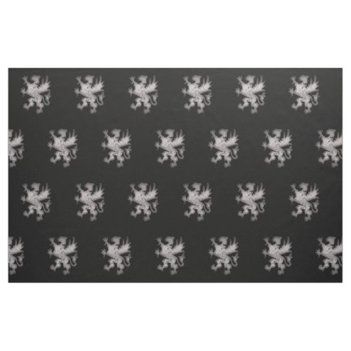 Rampant Gryphons Fantasy Goth Print Fabric