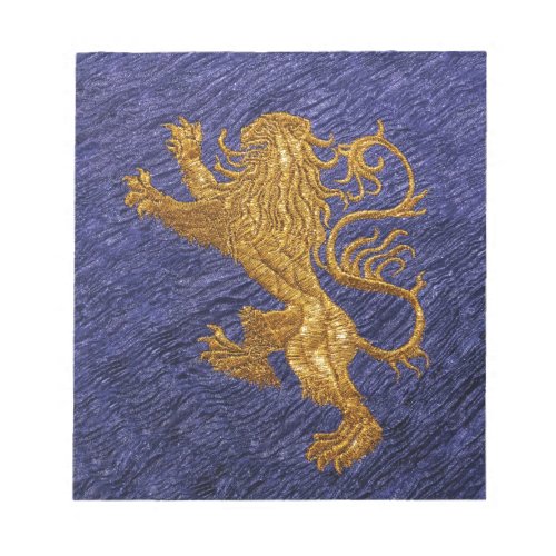 Rampant Lion _ gold on blue Notepad