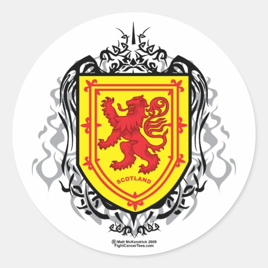 Rampant Lion Tribal Classic Round Sticker