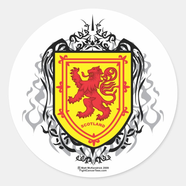 Rampant Lion Tribal Classic Round Sticker (Front)