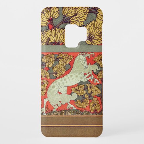 RAMPANT WHITE HORSETREES IN WOODLAND Art Nouveau  Case_Mate Samsung Galaxy S9 Case