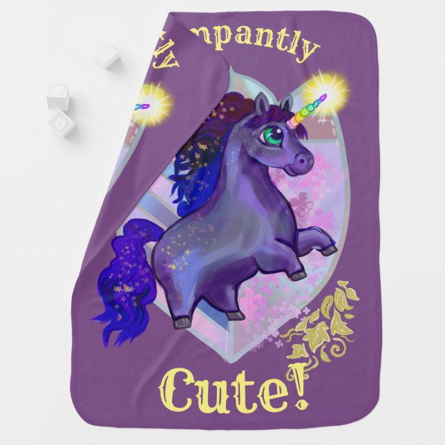 Rampantly Cute Unicorn Baby Blanket (In Situ)