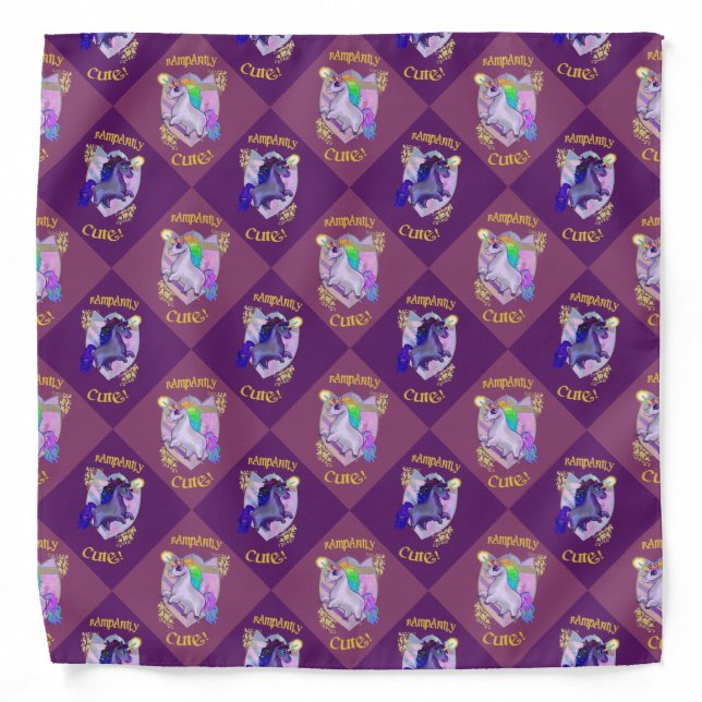Rampantly Cute Unicorn  Bandana (Front)
