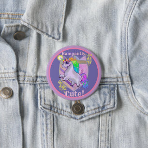 Rampantly Cute Unicorn Button