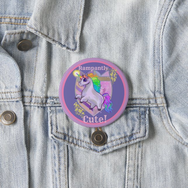 Rampantly Cute Unicorn Button (In Situ)