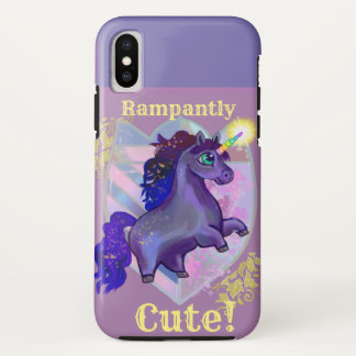 Rampantly Cute Unicorn iPhone X Case