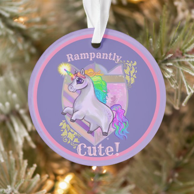 Rampantly Cute Unicorn Ceramic Ornament (Tree)