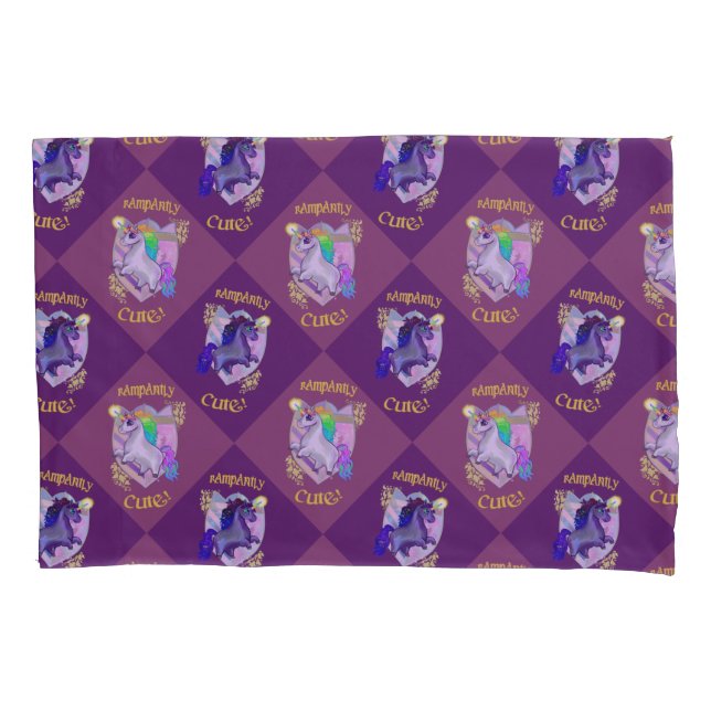 Rampantly Cute Unicorn  Pillow Case (Front)