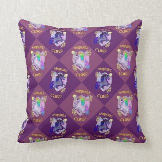 Rampantly Cute Unicorn Renaissance Throw Pillow