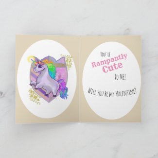 Rampantly Cute Unicorn valentine day Card