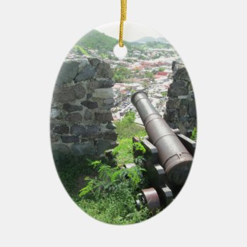 Rampart Cannon Fort Louis Ceramic Ornament by VacationPhotography at Zazzle