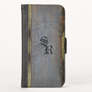 Rampart Gothic Book Style unique monogram iPhone XS Wallet Case