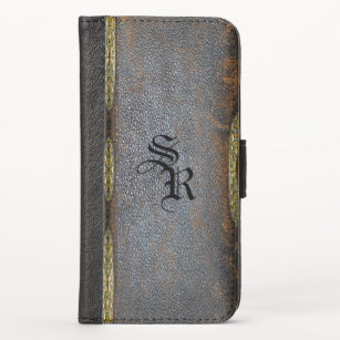 Rampart Gothic Book Style unique monogram iPhone XS Wallet Case