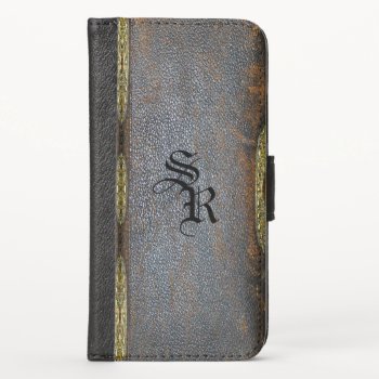 Rampart Gothic Book Style Unique Monogram Iphone Xs Wallet Case by LiquidEyes at Zazzle