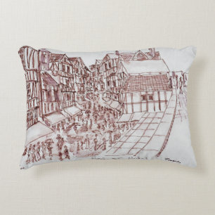 Ramparts, Mont Saint-Michel Normandy, France Decorative Pillow
