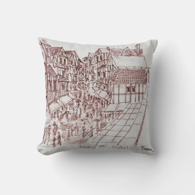 Ramparts, Mont Saint-Michel | Normandy, France Throw Pillow (Front)