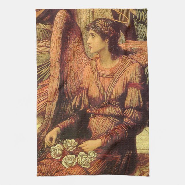 Ramparts of God's House, Angel by John Strudwick Kitchen Towel (Vertical)