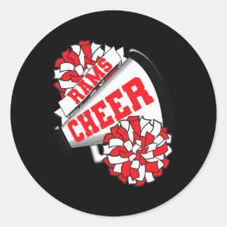 Rams Cheer Ck To School Cheerleading Spirit R  Classic Round Sticker