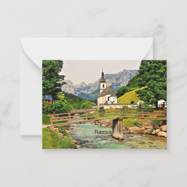 Ramsau, Bavarian Alps Note Card (Front)