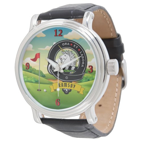 Ramsay Clan Badge Personalized Golf   Watch